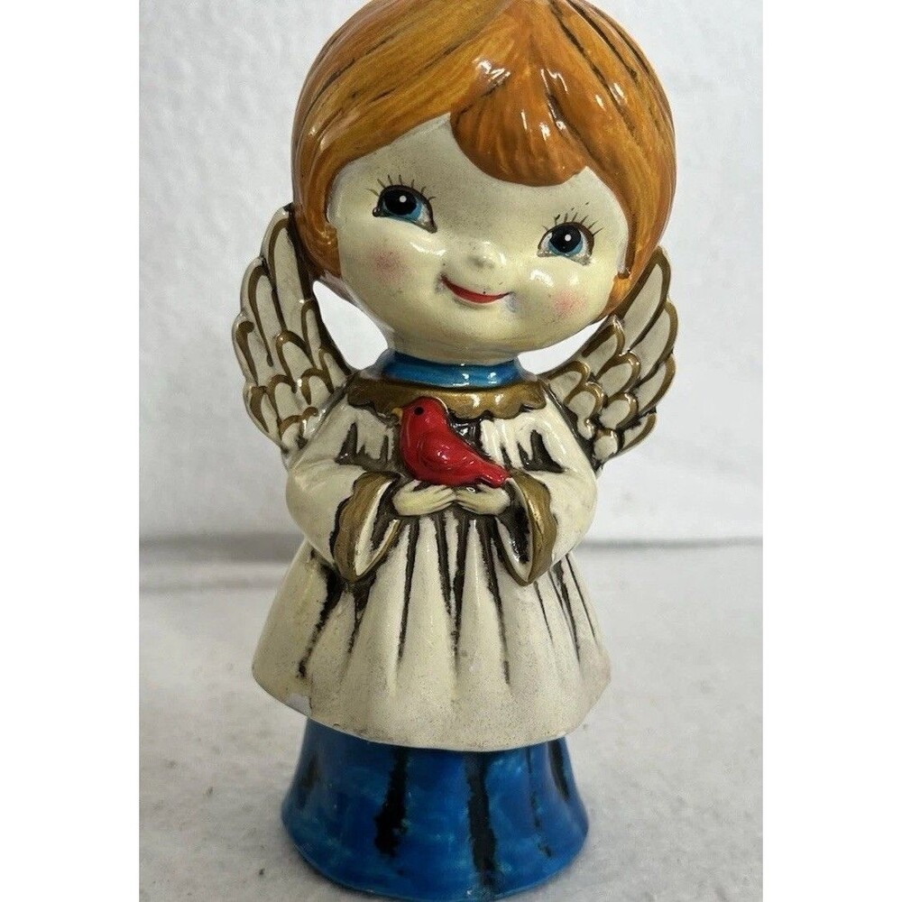 Vintage HOLT HOWARD Christmas Angel holding Red Cardinal Made In Japan Religious